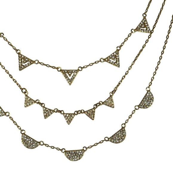 Stella & Dot Jewelry - STELLA & DOT Pavè Chevron Layered Necklace N483 NWOT